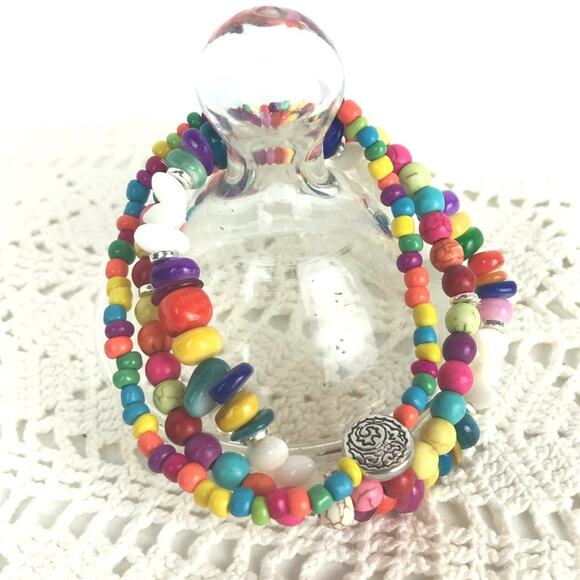 Rainbow  Stretch Bracelets Pride 3 Pc Stackable - Picture 1 of 5